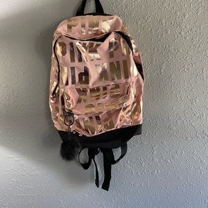 PINK VS Backpack Woman’s Gold Pink Black